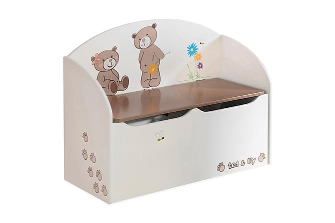 Pyret Legetojskasse Bamse Dekoration Brun/Hvid