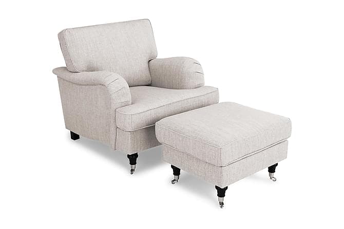 HOWARD Lenestol med Fotskammel Beige