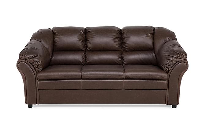 Salvador 3-pers Sofa Kunstlaeder Brun