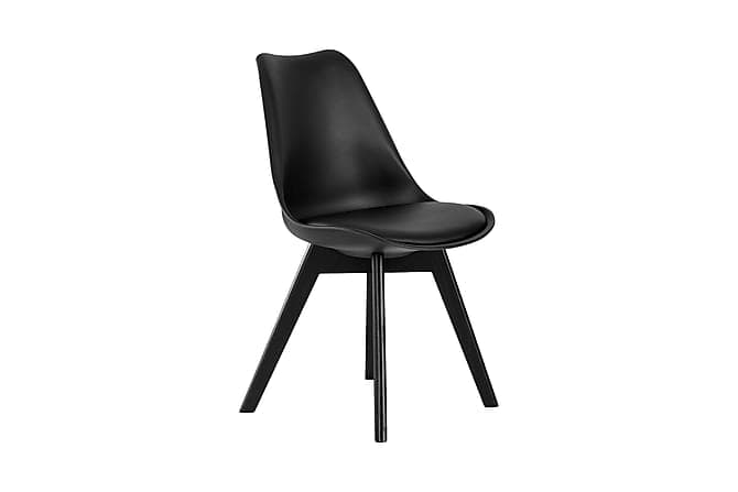 Lovi Spisebordsstol 6-pak Kunstlaeder Sort/Sort