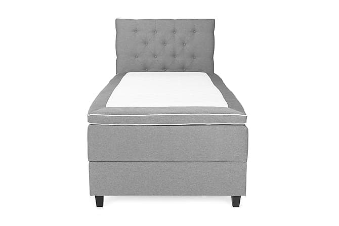 OAKHAM Komplett Sängpaket Säng med Förvaring 90x200 Ljusgrå Royal Hög Sänggavel 90 cm