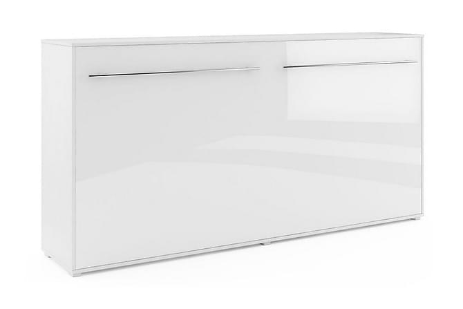 Compact sengeskab 90x200 horisontalt hvid hojglans