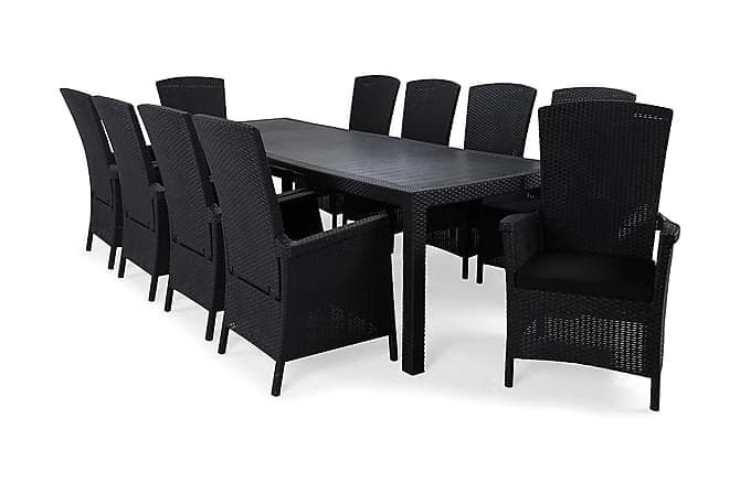SYMPHONY Bord + 10 VERMONT Justerbar Fåtölj m Dyna