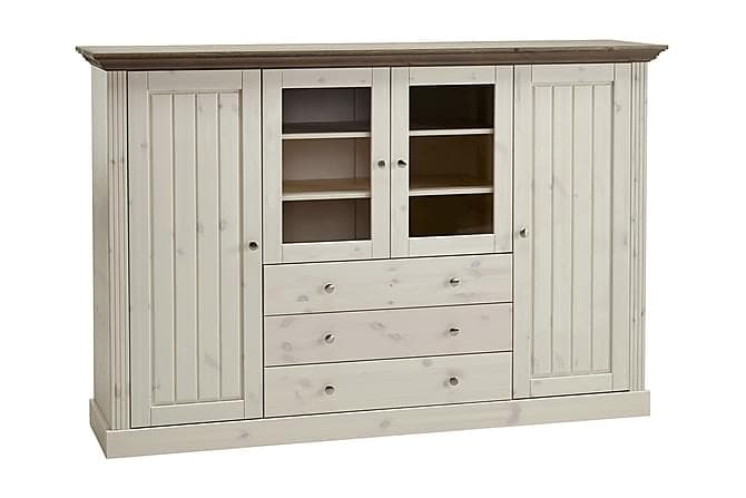SIV Vitrineskap 187 Whitewash/Brun