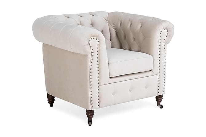 CHESTERFIELD LUX Floyelslenestol Beige