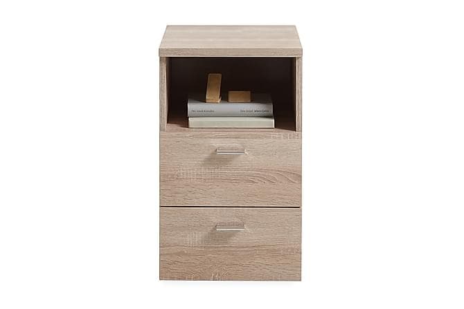 Colima Sengebord 35 cm med 2 Skuffer + Hylde Eg