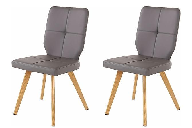 Haron Kokkenstol Kunstlaeder Grå/Trae