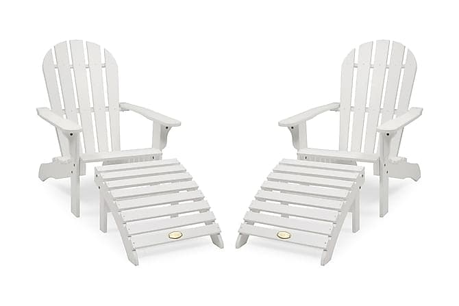 HILLERSTORP TENNESSE Däckstol 2-pack med Fotpall Vit