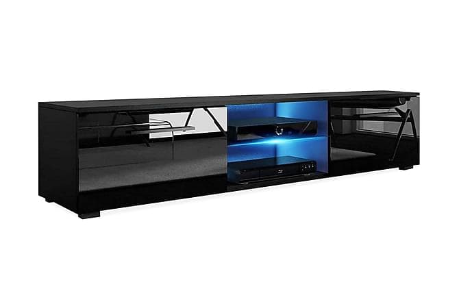 CALUM TV-benk 140 LED-belysning Svart