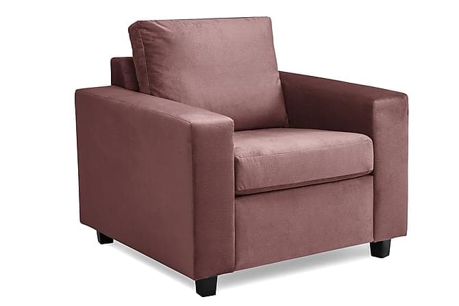 Crazy Laenestol, velour Lyserod Velour, Koniske Sorte 8cm