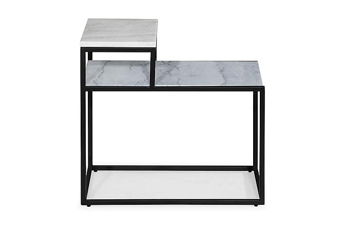 Carrie Sidebord 60 cm Marmor Hvid/Grå/Sort
