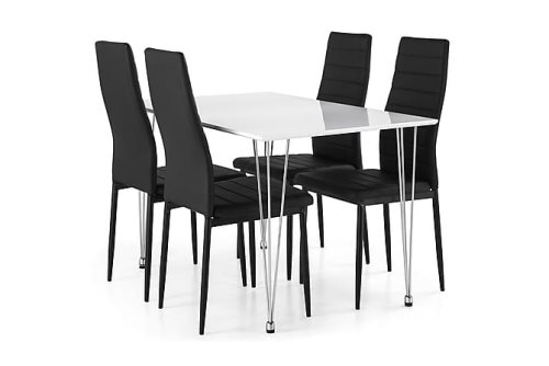 Bild av Kronoberg Bord 120 + 4 Tekla Stol Vit/Svart