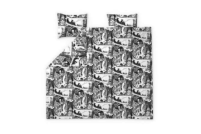 Seikkailumuumi Pussilakanasetti 240x210 cm Musta/valkoinen