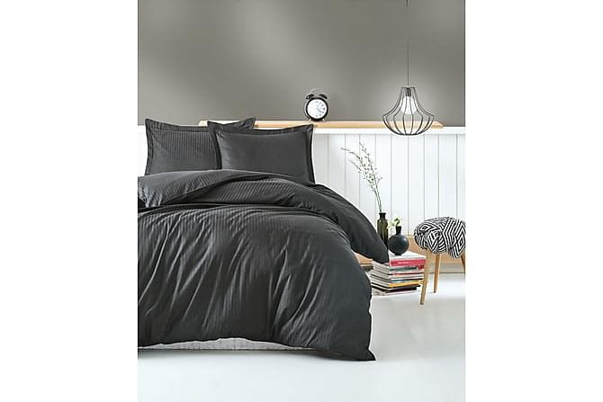COTTON BOX Sengetoy Dobbelt 4-deler Premium Satin Antrasitt