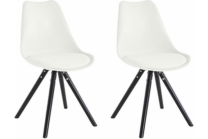 JESFIR Spisestol Kunstlaer 2-pk Hvit/Eik