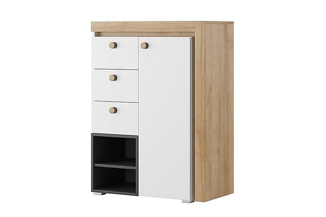 VARONE Sideboard 79 Svart/Tre/Natur/Hvit