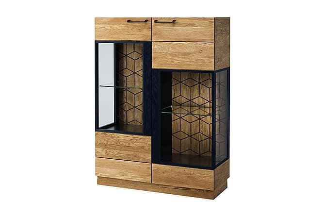 KUBERA Vitrineskap 107 Tre/Natur/Svart