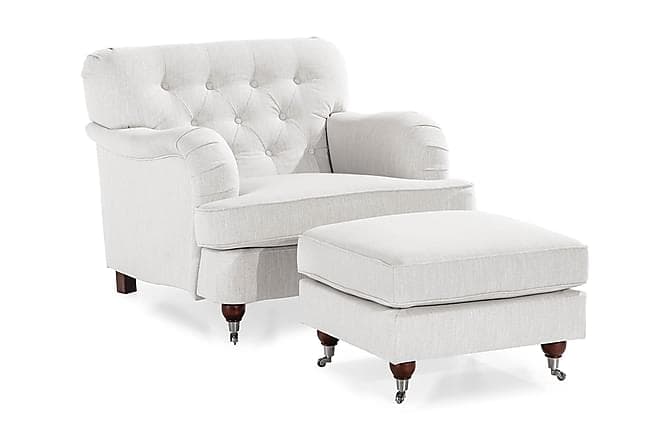 NOTTING HILL Lenestol med Fotskammel Linbeige