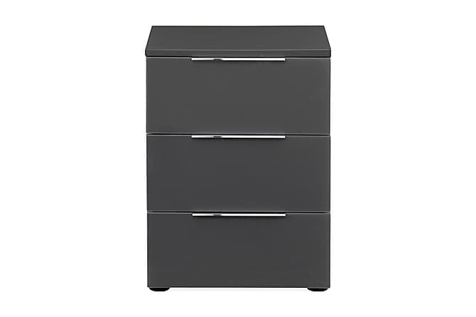 Laufeld Yöpöytä 45,1x61,4 cm 3 Laatikkoa Tummanharmaa / Tummanharmaa Matta