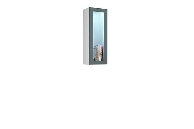 Vaseil Skab med LED 90 cm Hvid/Grå/Glas