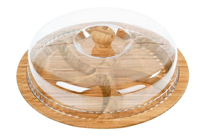 Kosova Tarjotin kannella 30 cm Pyöreä Bambu Ruskea