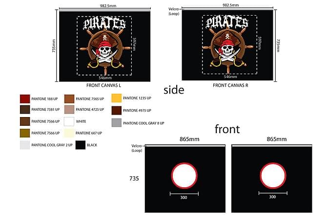 GAMELINE Sengegardin Pirates Svart