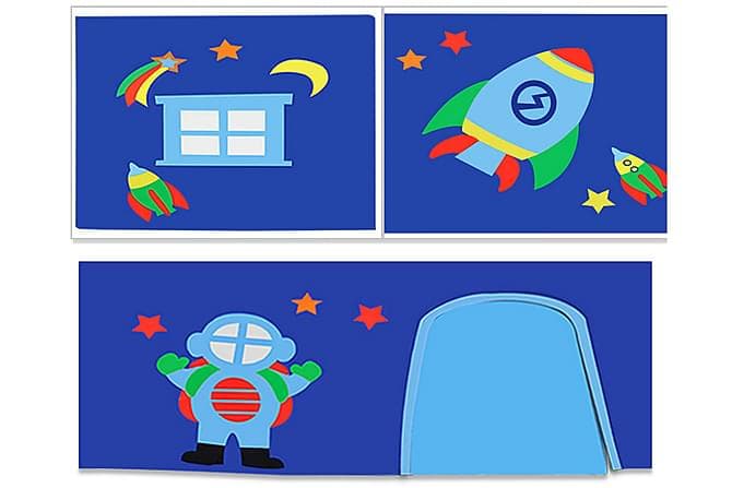 BEKANT Barnetekstil Astronaut Blå