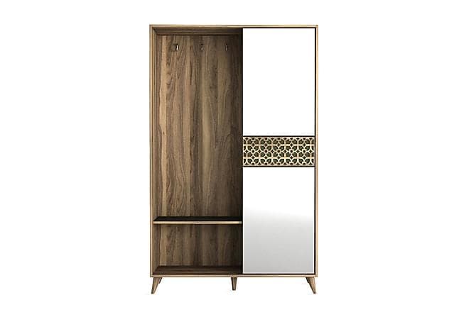 NELINE Garderobe med Speil Valnott Valnott
