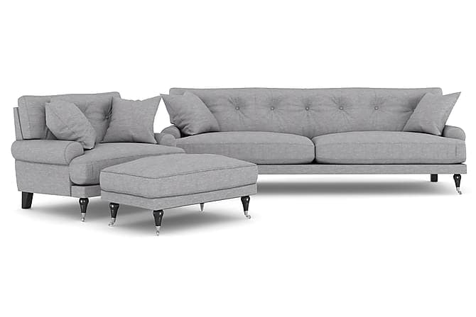 ANTHONY Sofagruppe 3-seter+Lenestol+Fotskammel