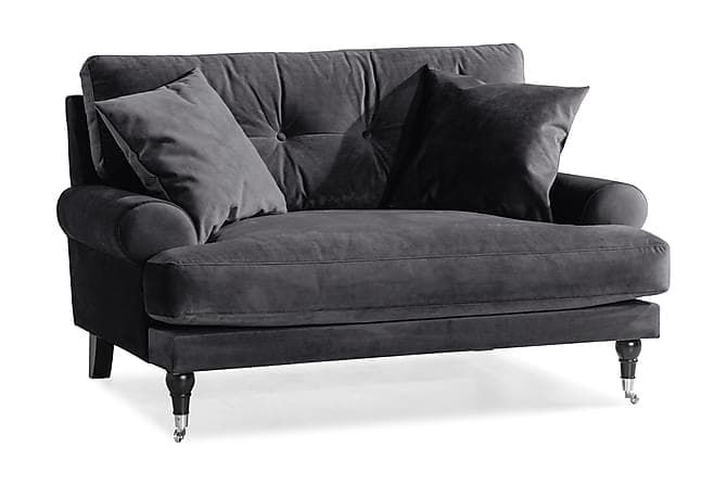 ANTHONY Loveseat Floyel Morkegrå/Krom