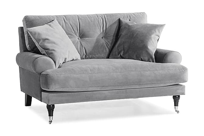 ANTHONY Loveseat Floyel Solvgrå/Krom