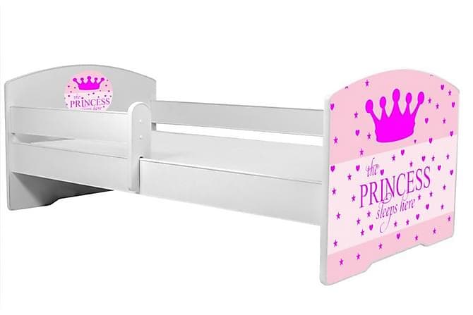 Brain Lastensänky Prinsessakuvio 80x160 Valkoinen