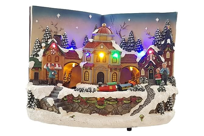 Joulukoriste Joulukylä Led Liikkuva juna H21 cm