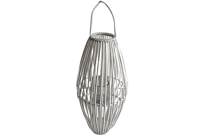 OSTESKAR Lykt 23 cm Oval Hvit