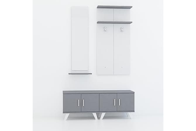GRANKULLA Klesskap 120 cm Grå/Hvit