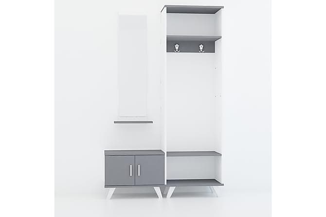 GRANKULLA Klesskap 120 cm Grå/Hvit