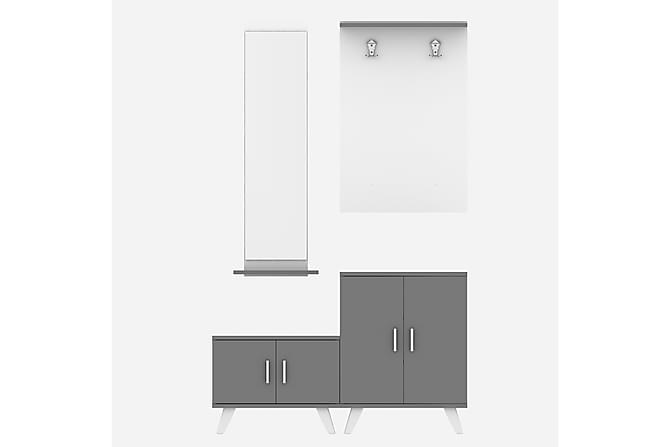 GRANKULLA Klesskap 120 cm Grå/Hvit