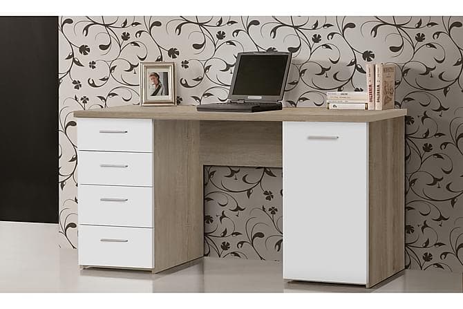 GOSLING Skrivebord 145 cm Brun/Hvit