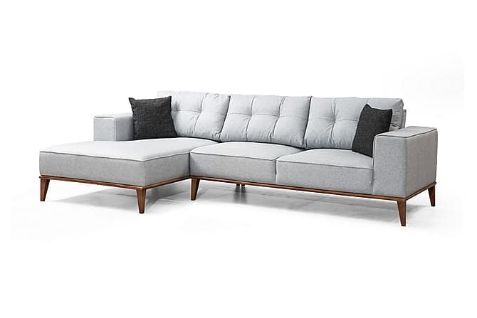 PERILLO Bäddsoffa med Divan Vänster Grå