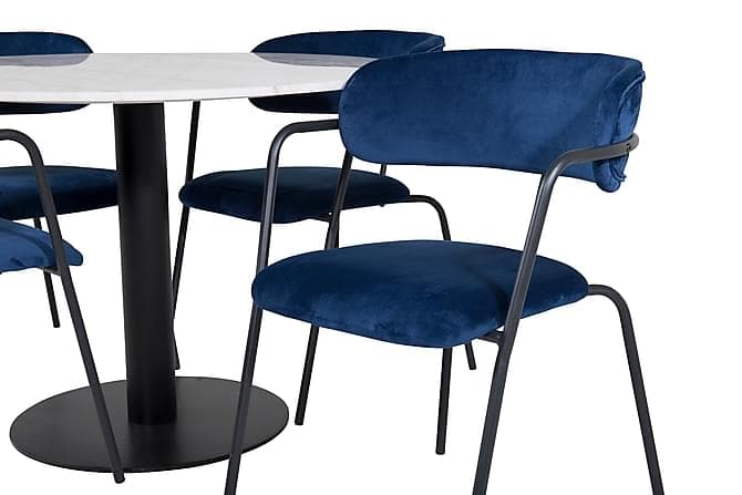 Admira Spisebord 106 cm med 4 Arcarazo Laenestol