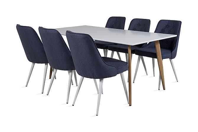 Pontus Spisebord 180 cm Med 6 Valera Spisestoler