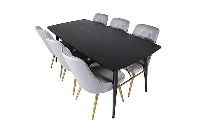 Irunea Spisebord 180 cm med 6 Valera Lyx velourstole