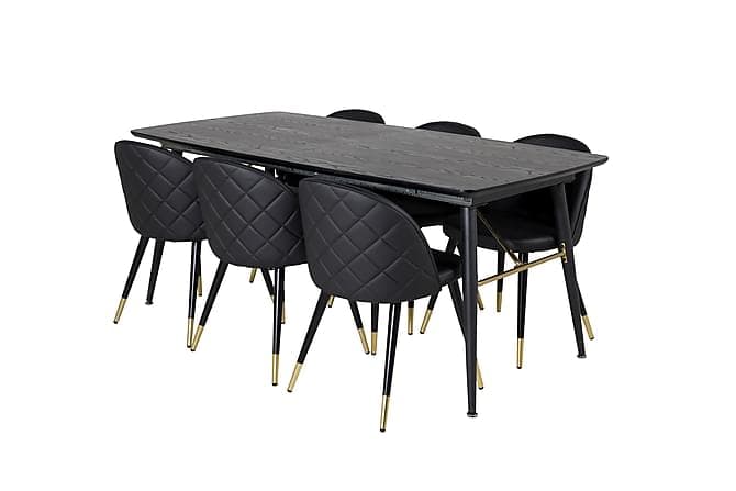 Irunea Spisebord 180 cm med 6 Valera Spisestoler