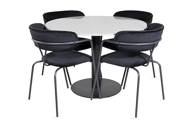 Valera Spisebord 106 cm med 4 Arcarazo Laenestol