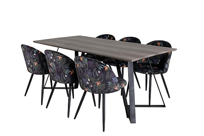 Malvina Spisebord 180 cm med 6 Sedavi Spisebordsstol