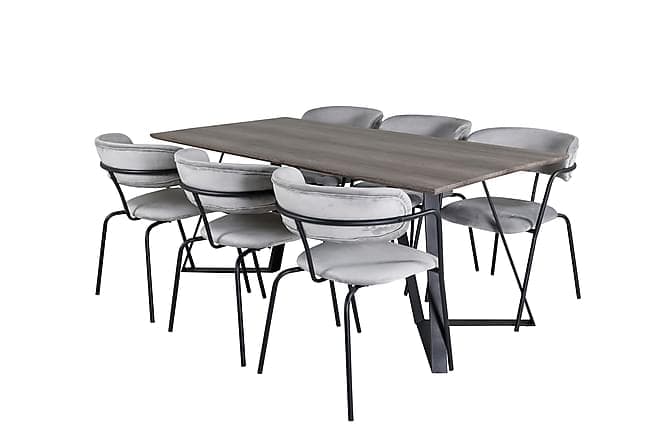 Malvina Spisebord 180 cm med 6 Arcarazo Laenestol