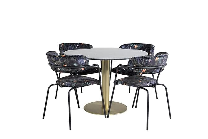 Admira Spisebord 106 cm med 4 Arcarazo Laenestol