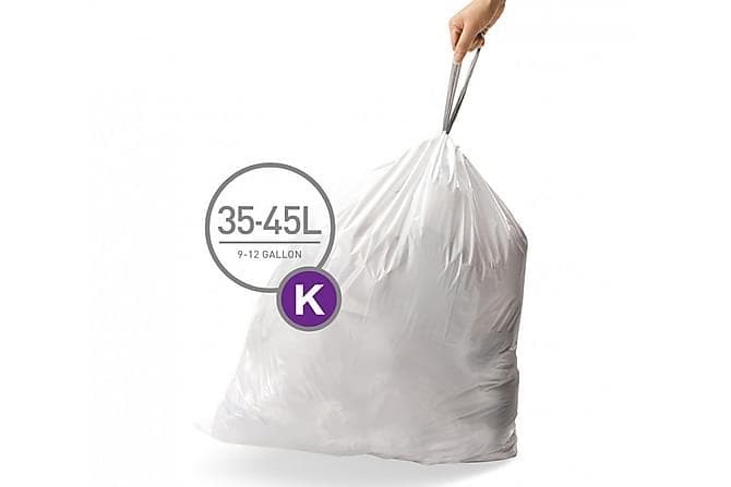 Pose Type K 3 x 20 pak (60 poser), hvid plast SimpleHuman