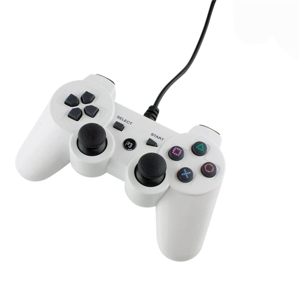 PS3 Strømtilkoblet håndkontroll - Hvit