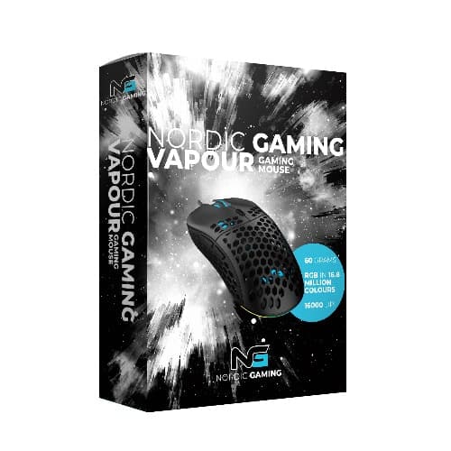 Nordic Gaming Vapour Ultra Light Gaming mus med RGB. Kun 60g! Sort.